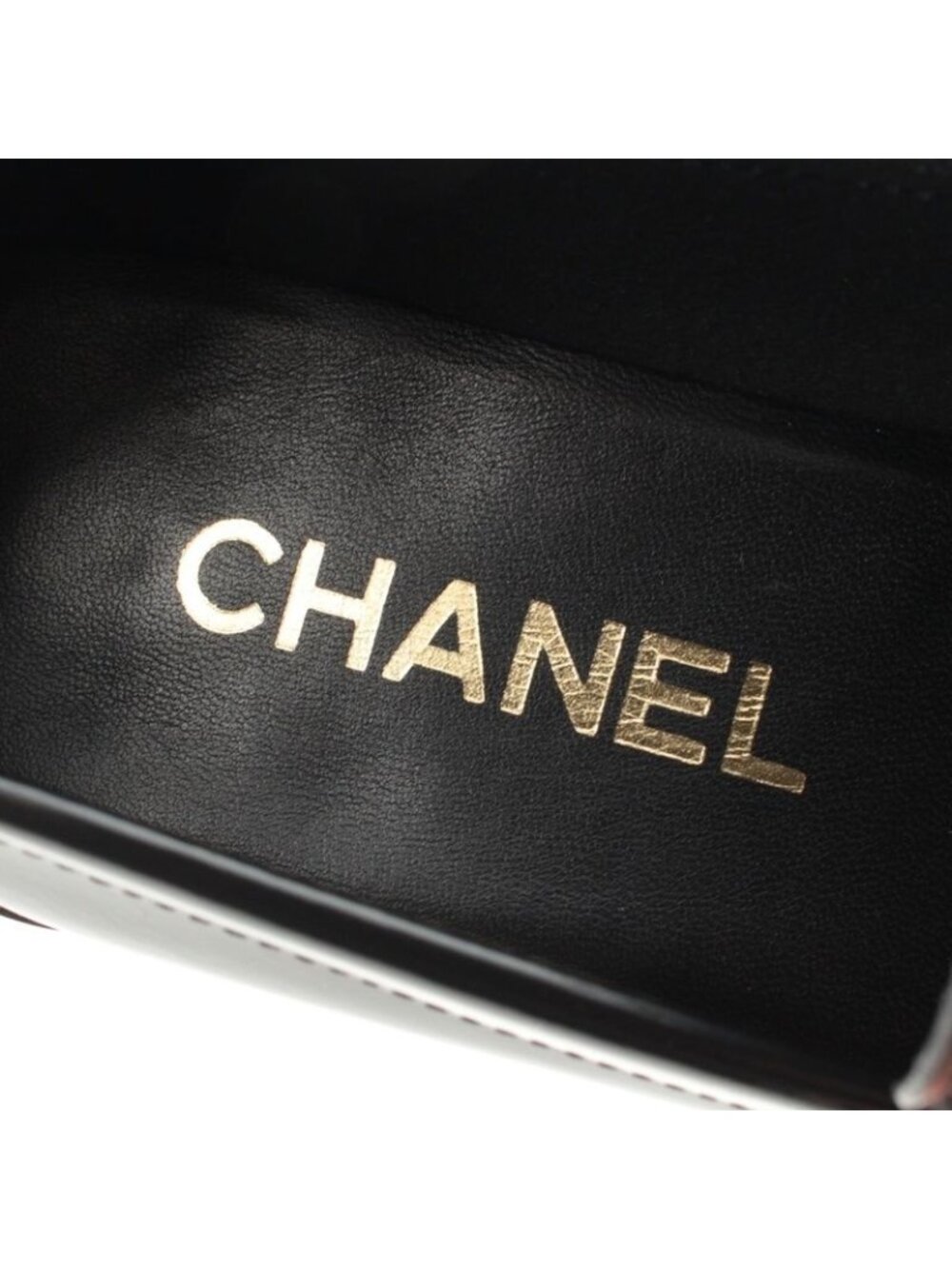 Chanel Back Logo Loafers Shoes Black 38 - Picture 7 of 10
